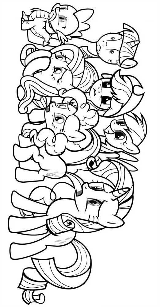 Kolorowanka online: Kolorowanka przerażone kucyki Pony